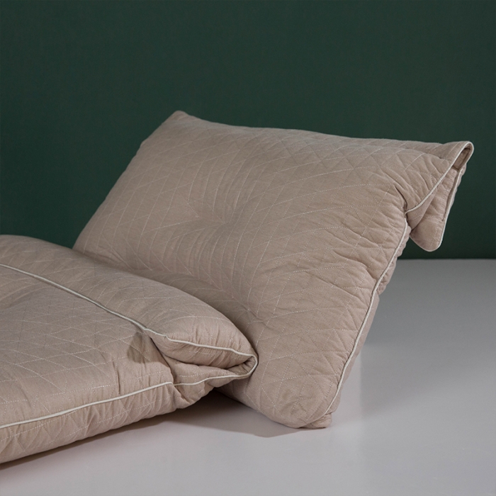 91家纺网 家纺一手货源 找家纺 多点家居 2021新款生姜暖绒乳胶护颈枕40*70/只 卡其