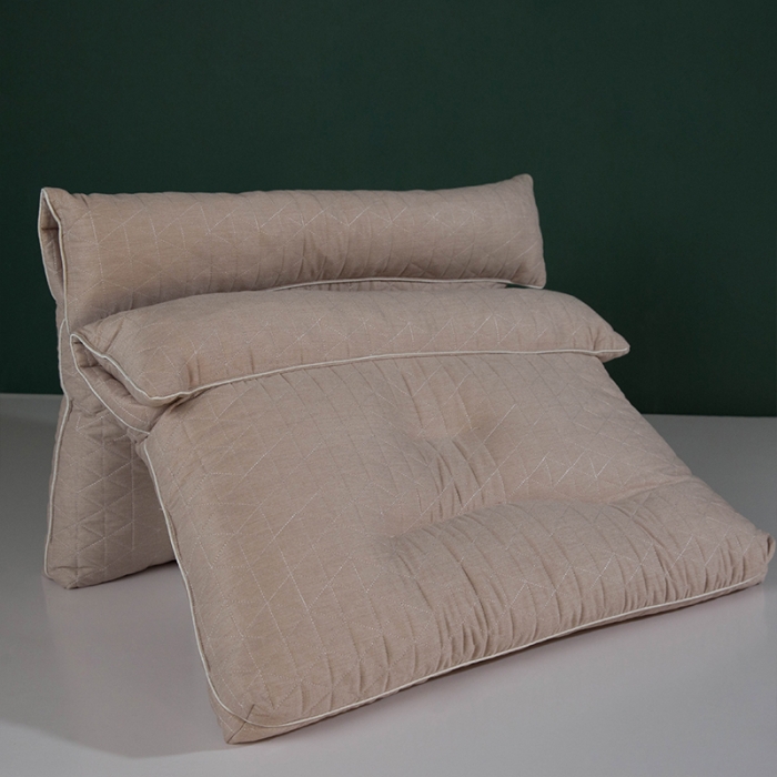 91家纺网 家纺一手货源 找家纺 多点家居 2021新款生姜暖绒乳胶护颈枕40*70/只 卡其