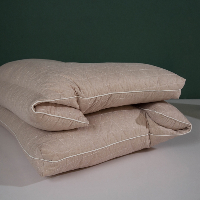 91家纺网 家纺一手货源 找家纺 多点家居 2021新款生姜暖绒乳胶护颈枕40*70/只 卡其