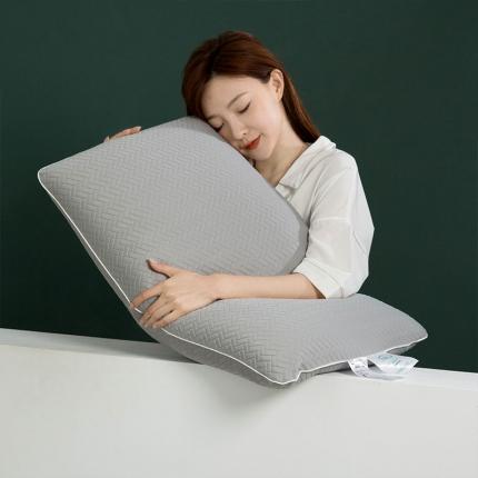 多点 2021新款云棉呼吸枕45*70/只灰格