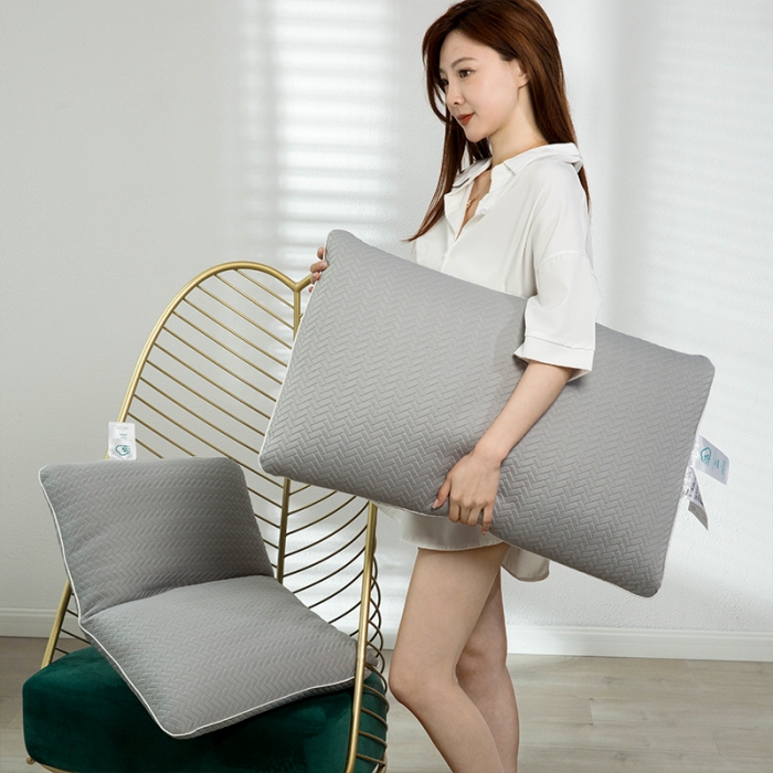 91家纺网 家纺一手货源 找家纺 多点 2021新款云棉呼吸枕45*70/只灰格