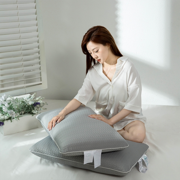 91家纺网 家纺一手货源 找家纺 多点 2021新款云棉呼吸枕45*70/只灰格