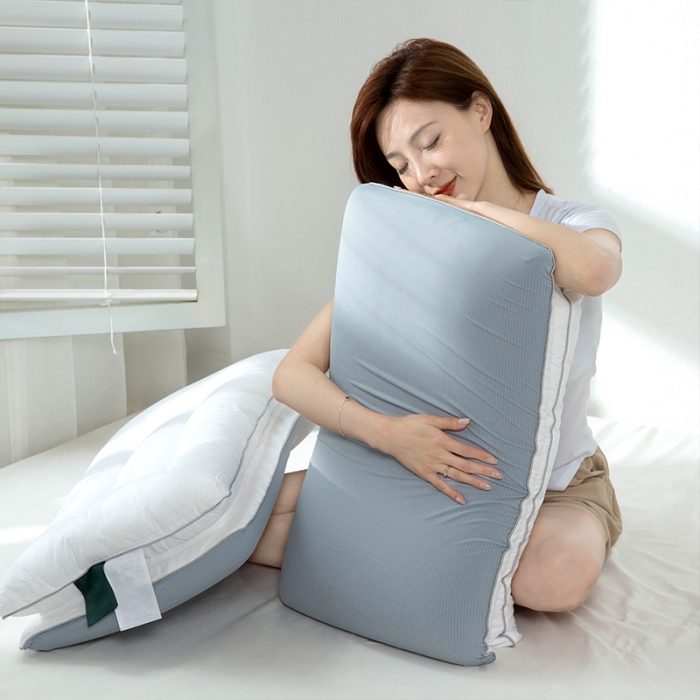 91家纺网 家纺一手货源 找家纺 多点 2021新款凉感可脱卸乳胶羽丝枕40*70/只