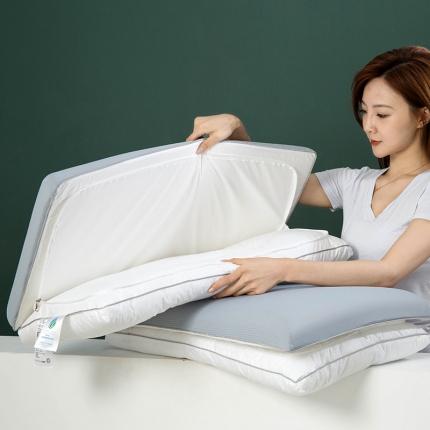 多点 2021新款凉感可脱卸羽丝记忆枕40*70/只