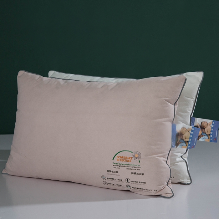 91家纺网 家纺一手货源 找家纺 多点 2021新款依沃珑儿童防螨抗过敏枕35*55/只 粉色