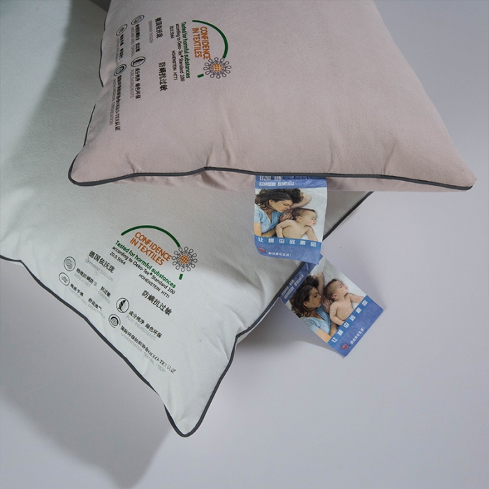 91家纺网 家纺一手货源 找家纺 多点 2021新款依沃珑儿童防螨抗过敏枕35*55/只 粉色
