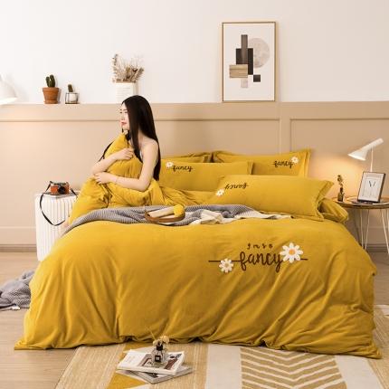 91家纺网 家纺一手货源 找家纺 （总）富之航 2021新款牛奶绒毛巾绣水晶绒宝宝绒四件套