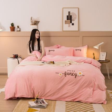 91家纺网 家纺一手货源 找家纺 （总）富之航 2021新款牛奶绒毛巾绣水晶绒宝宝绒四件套