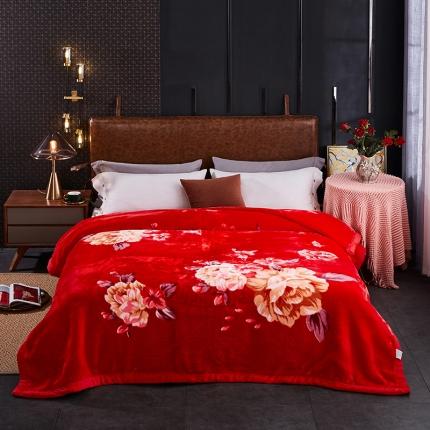 91家纺网 家纺一手货源 找家纺 凯轩毛毛毯毯子 2024新款加大云毛毯毯子 花都-大红