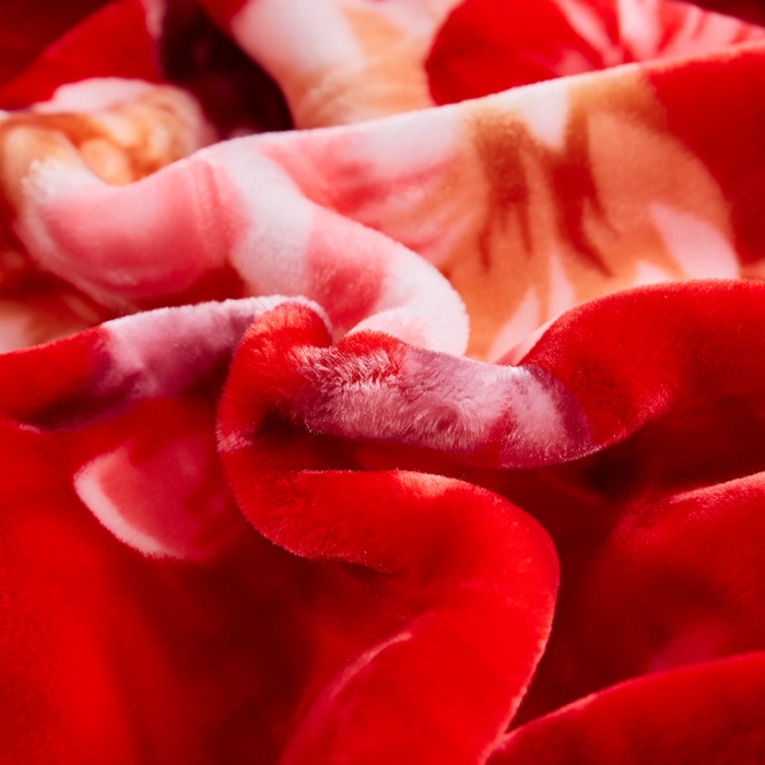 91家纺网 家纺一手货源 找家纺 凯轩毛毛毯毯子 2024新款加大云毛毯毯子 花都-大红