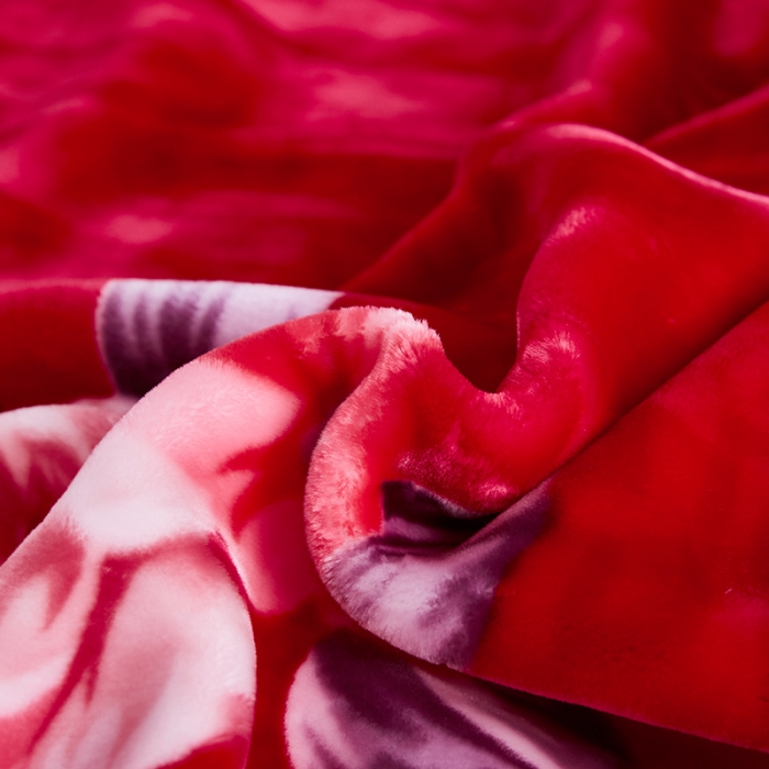 91家纺网 家纺一手货源 找家纺 凯轩毛毛毯毯子 2024新款加大云毛毯毯子 花都-玫红