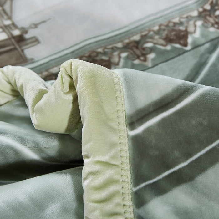 91家纺网 家纺一手货源 找家纺 凯轩毛毛毯毯子 2024新款翡翠毛毯毯子（A类） 欧情-灰绿