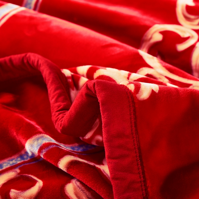 91家纺网 家纺一手货源 找家纺 凯轩毛毛毯毯子 2024新款翡翠毛毯毯子（A类） 双喜临门