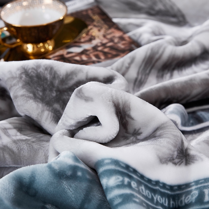 91家纺网 家纺一手货源 找家纺 凯轩毛毛毯毯子 2024新款翡翠毛毯毯子（A类） 水墨