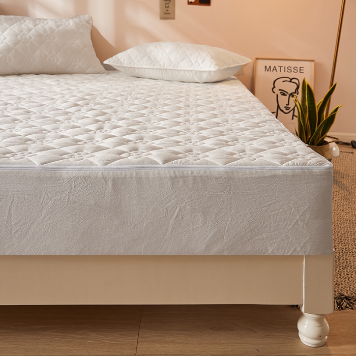 91家纺网 家纺一手货源 找家纺 （总）纤雅床笠  2024新款纯棉色织水洗棉夹棉全包床笠