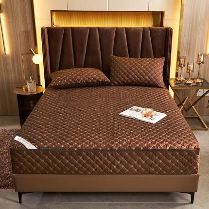 91家纺网 家纺一手货源 找家纺 （总）纤雅床笠 2024新轻奢刺绣纯色磨毛六面全包夹棉床笠