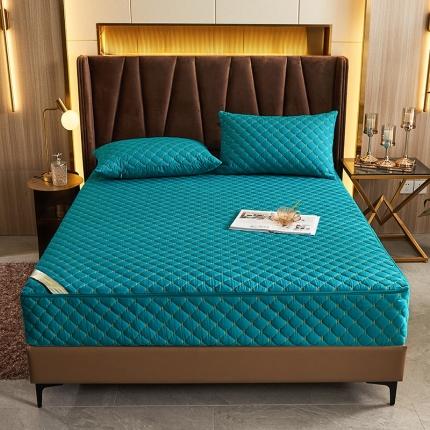 91家纺网 家纺一手货源 找家纺 （总）纤雅床笠 2024新轻奢刺绣纯色磨毛六面全包夹棉床笠