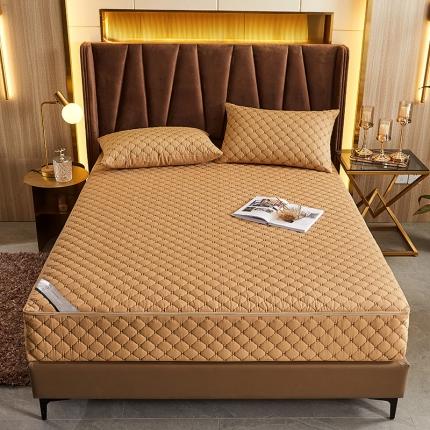 91家纺网 家纺一手货源 找家纺 （总）纤雅床笠 2024新轻奢刺绣纯色磨毛六面全包夹棉床笠