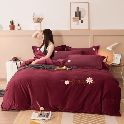 91家纺网 家纺一手货源 找家纺 （总）富之航 2021新款牛奶绒毛巾绣水晶绒宝宝绒四件套