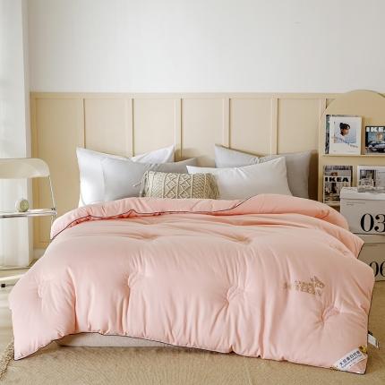 91家纺网 家纺一手货源 找家纺 心悦家纺 2021新款亲肤大豆纤维被 藕荷玉