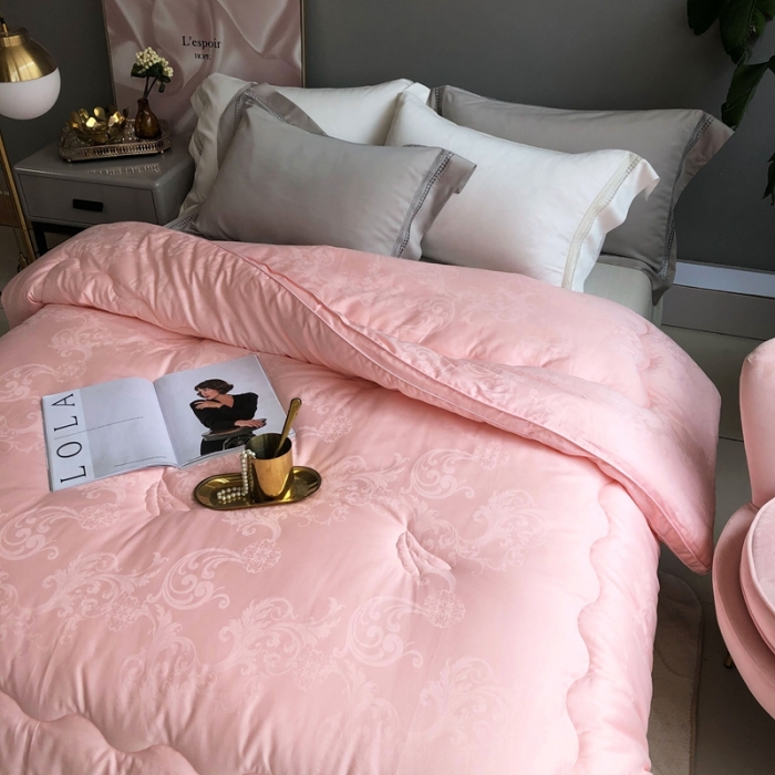 91家纺网 家纺一手货源 找家纺 紫乐 长绒棉全棉纯棉大提花大豆纤维被春秋被加厚冬被子母被被子被芯 玉色