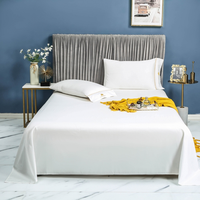 91家纺网 家纺一手货源 找家纺 玉宇阁 新款60支全棉纯棉长绒棉被套床单四件套 皇冠-贵族白