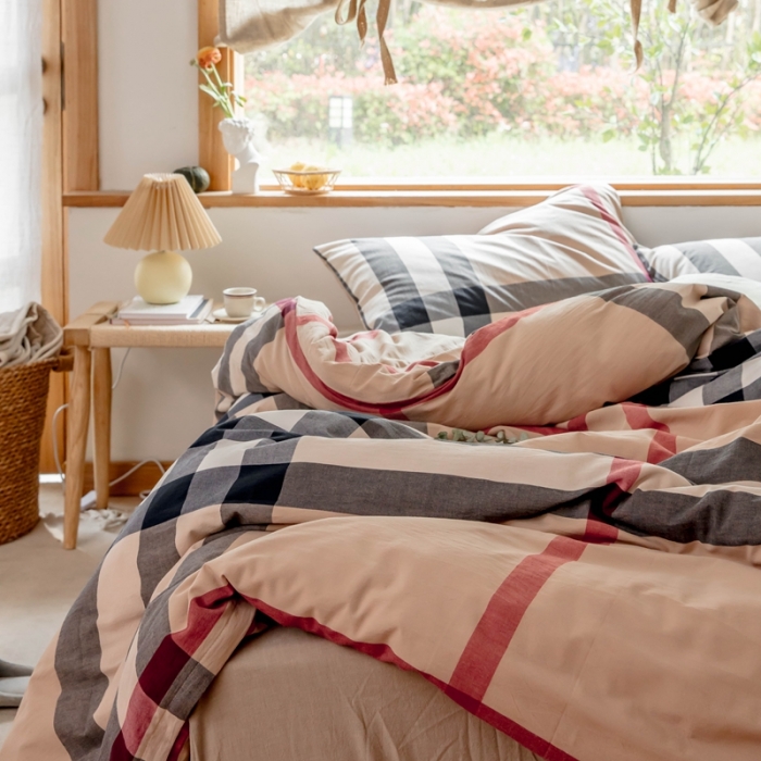 91家纺网 家纺一手货源 找家纺 安莱生活 2021新款全棉水洗棉四件套 宝莉格