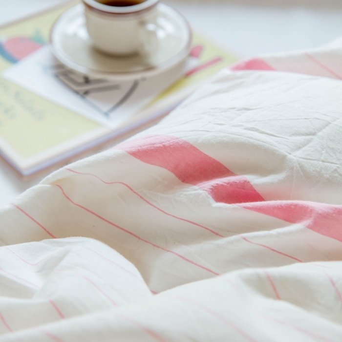 91家纺网 家纺一手货源 找家纺 安莱生活 2021新款全棉水洗棉四件套 简约白