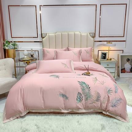 91家纺网 家纺一手货源 找家纺 麦朵 2021新款天丝棉四件套 挪威森林-粉