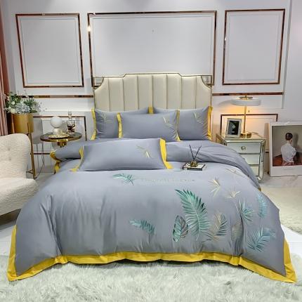 91家纺网 家纺一手货源 找家纺 麦朵 2021新款天丝棉四件套 挪威森林-灰