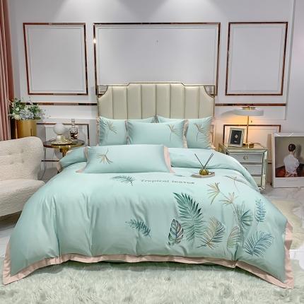 91家纺网 家纺一手货源 找家纺 麦朵 2021新款天丝棉四件套 挪威森林-绿