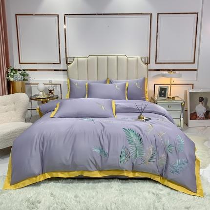 91家纺网 家纺一手货源 找家纺 麦朵 2021新款天丝棉四件套 挪威森林-紫