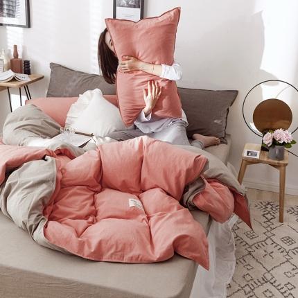 91家纺网 家纺一手货源 找家纺 （总）安莱生活 2021新款全棉水洗棉双拼四件套