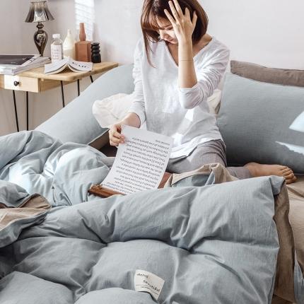 91家纺网 家纺一手货源 找家纺 （总）安莱生活 2021新款全棉水洗棉双拼四件套