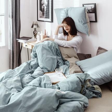 91家纺网 家纺一手货源 找家纺 （总）安莱生活 2021新款全棉水洗棉双拼四件套