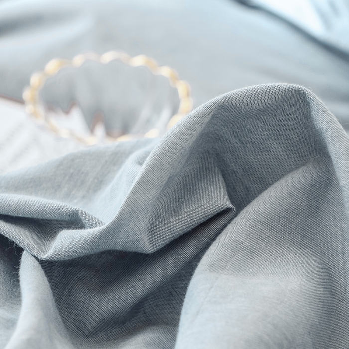 91家纺网 家纺一手货源 找家纺 安莱生活 2021新款全棉水洗棉双拼四件套 浅兰＋卡其