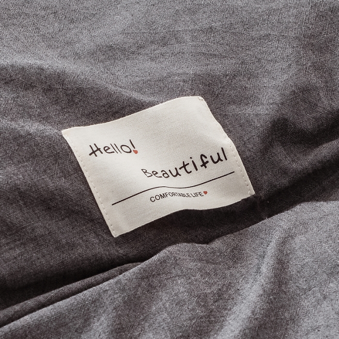 91家纺网 家纺一手货源 找家纺 安莱生活 2021新款全棉水洗棉双拼四件套 深灰＋粉