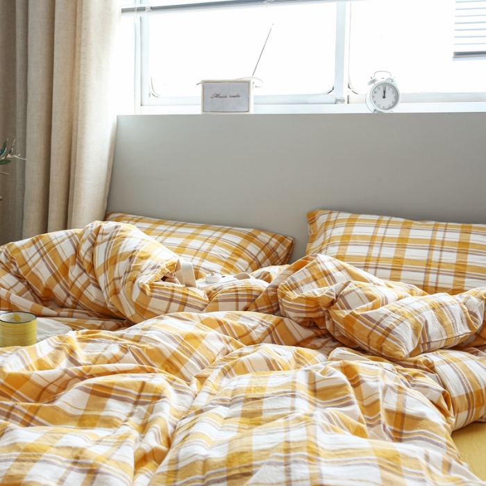 91家纺网 家纺一手货源 找家纺 安莱生活 2021新款水果格四件套 芒果格