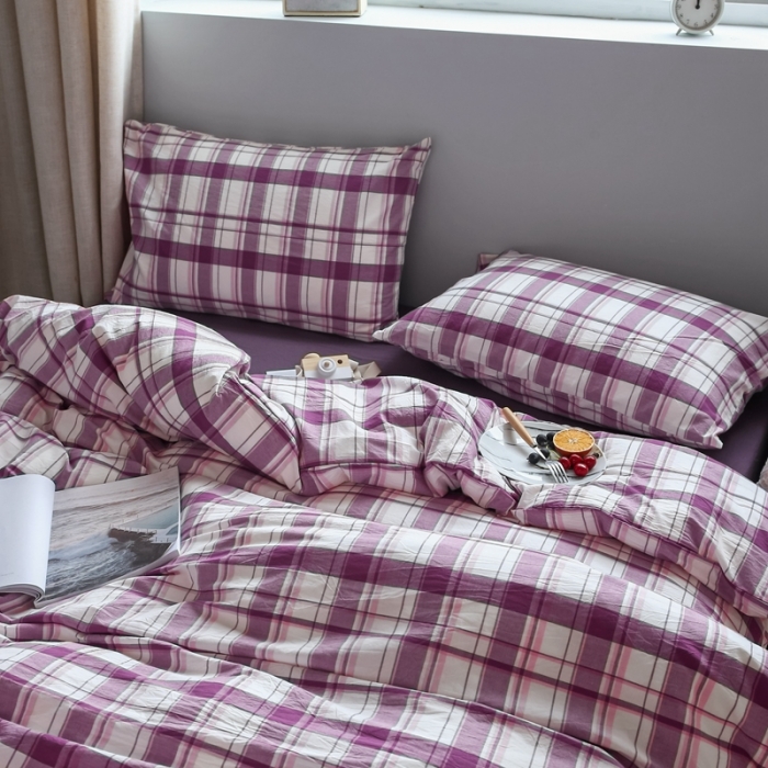 91家纺网 家纺一手货源 找家纺 安莱生活 2021新款水果格四件套 葡萄格