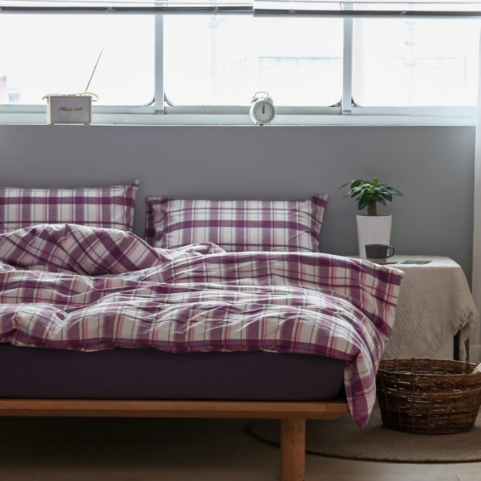 91家纺网 家纺一手货源 找家纺 安莱生活 2021新款水果格四件套 葡萄格