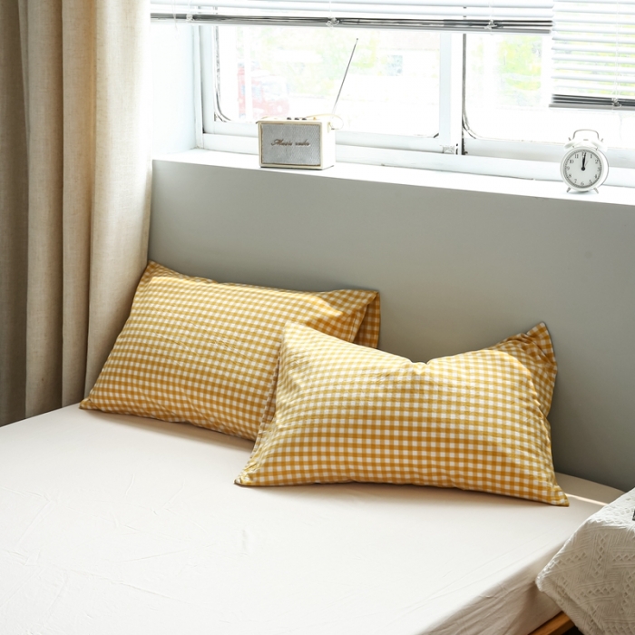 91家纺网 家纺一手货源 找家纺 安莱生活 2021新款水果格四件套 小黄格