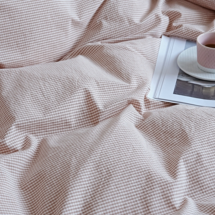 91家纺网 家纺一手货源 找家纺 （总）安莱生活 2021新款全棉水洗棉小小格系列四件套