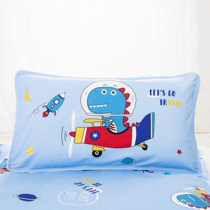 91家纺网 家纺一手货源 找家纺 乐秀家纺 2021新款全棉枕套 飞行恐龙