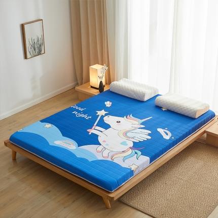 91家纺网 家纺一手货源 找家纺 2025新款大版数码印花亲肤磨毛床垫 成人版 独角兽