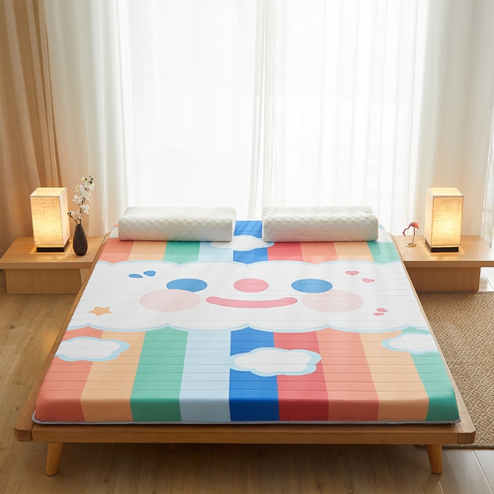 91家纺网 家纺一手货源 找家纺 （总）2025新款A类大版数码印花亲肤磨毛床垫 成人版