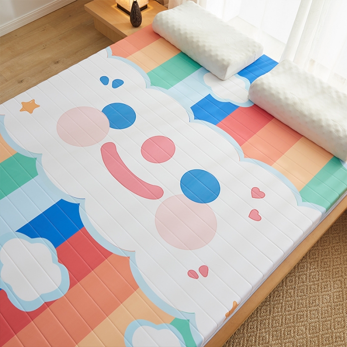 91家纺网 家纺一手货源 找家纺 （总）2025新款A类大版数码印花亲肤磨毛床垫 成人版