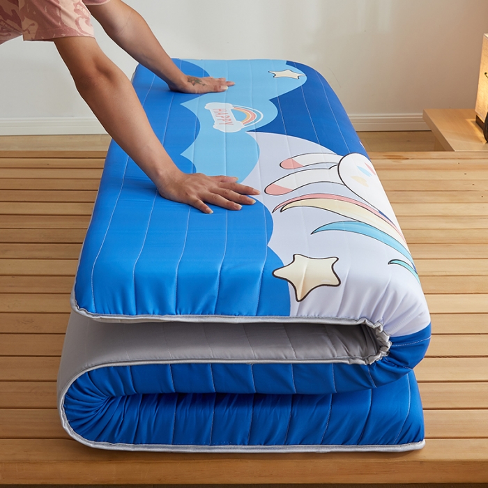 91家纺网 家纺一手货源 找家纺 2025新款大版数码印花亲肤磨毛床垫 成人版 独角兽