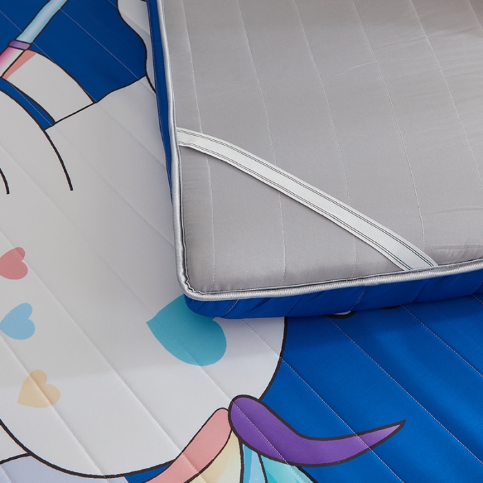 91家纺网 家纺一手货源 找家纺 2025新款大版数码印花亲肤磨毛床垫 成人版 独角兽