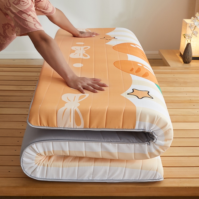 91家纺网 家纺一手货源 找家纺 2025新款大版数码印花亲肤磨毛床垫 成人版 萝卜小兔