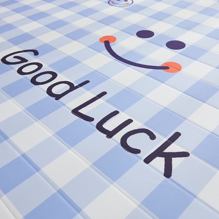 91家纺网 家纺一手货源 找家纺 2025新款大版数码印花亲肤磨毛床垫 成人版 幸运微笑